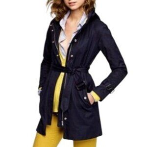 J.Crew‎ Womens Matinee Trench Size 4P Navy Blue